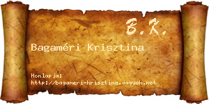 Bagaméri Krisztina névjegykártya